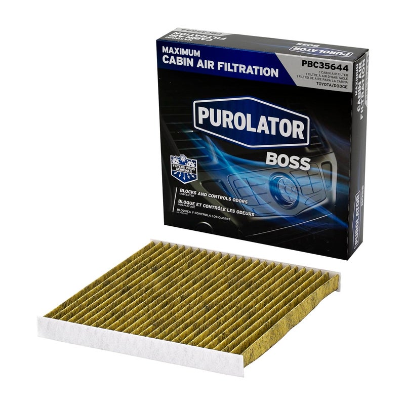 Purolator PBC35644 PurolatorBOSS Automotive Cabin Air Filter with Febreze & Activated Carbon, Car & Truck Passenger Compartment OEM Filter Replacement for Toyota Tacoma, Dodge Dart, and more - Image 1
